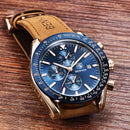 BENYAR Brand Men Watches Luxury Brown Leather Strap Waterproof Quartz Watch Chronograph Men Relogio Masculino 5140