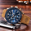 BENYAR Brand Men Watches Luxury Brown Leather Strap Waterproof Quartz Watch Chronograph Men Relogio Masculino 5140