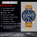 BENYAR Brand Men Watches Luxury Brown Leather Strap Waterproof Quartz Watch Chronograph Men Relogio Masculino 5140